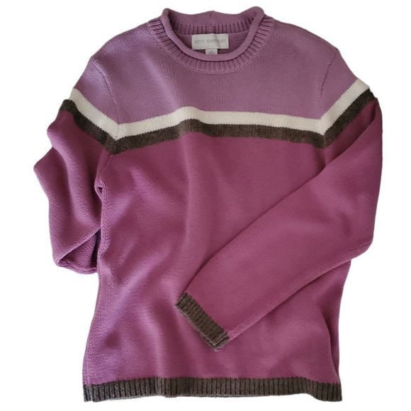 Petite Sophisticate LS Crew Neck Sweater | EUC | MP | Rose Lavender Gray Cream - Picture 11 of 16
